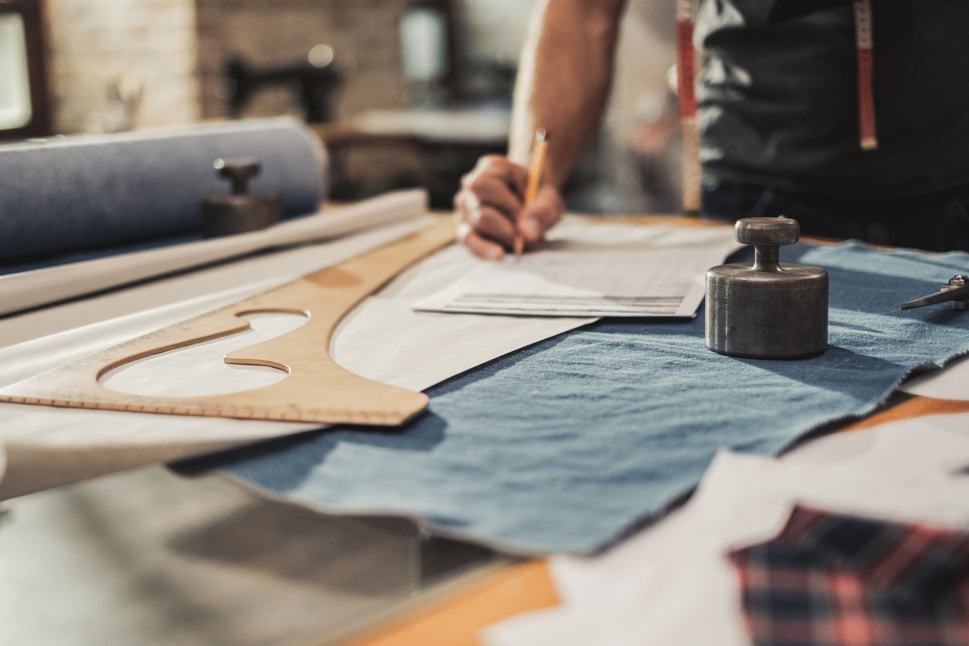 Fashion designer working in his studio